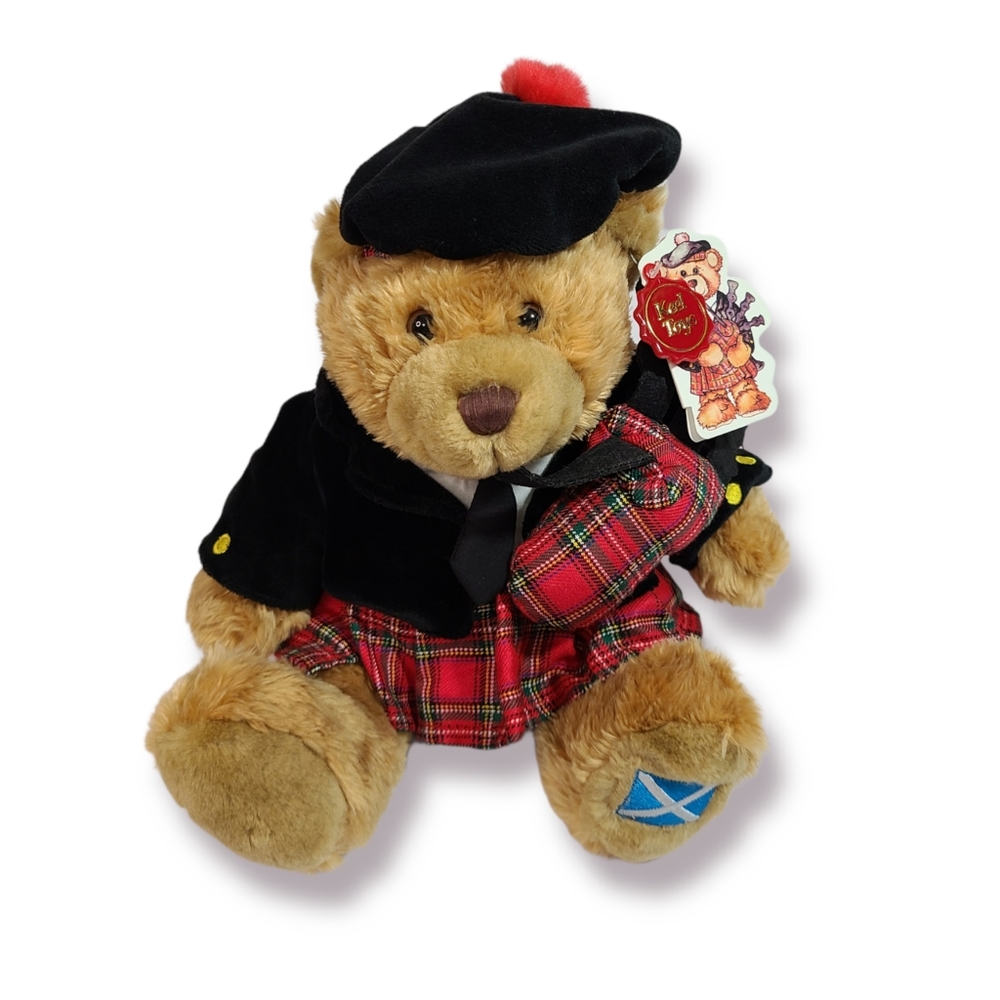 Keel Toys Scottish Piper Bear Stuffed Animal Plush Toy Sit 9" 2005 Kilt Bagpipes
